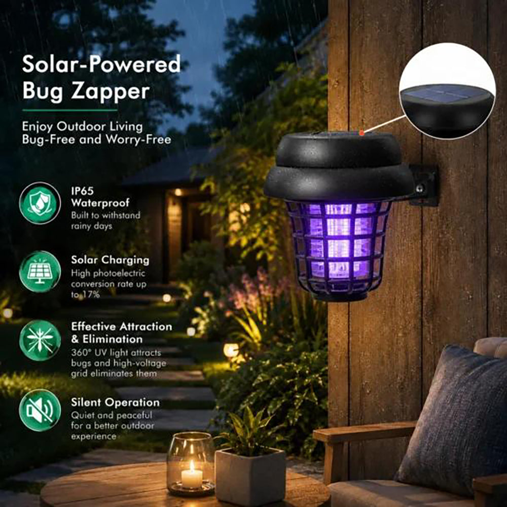 Lámpara antimosquitos solar - Lámpara de jardín solar LED antimosquitos para exteriores