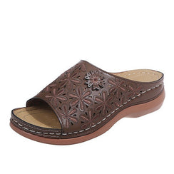 Women's Casual Solid Color Cutout Flat Slippers