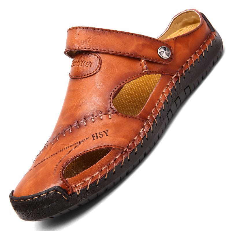 Premium Leather Non-Slip Beach Sandals for Men
