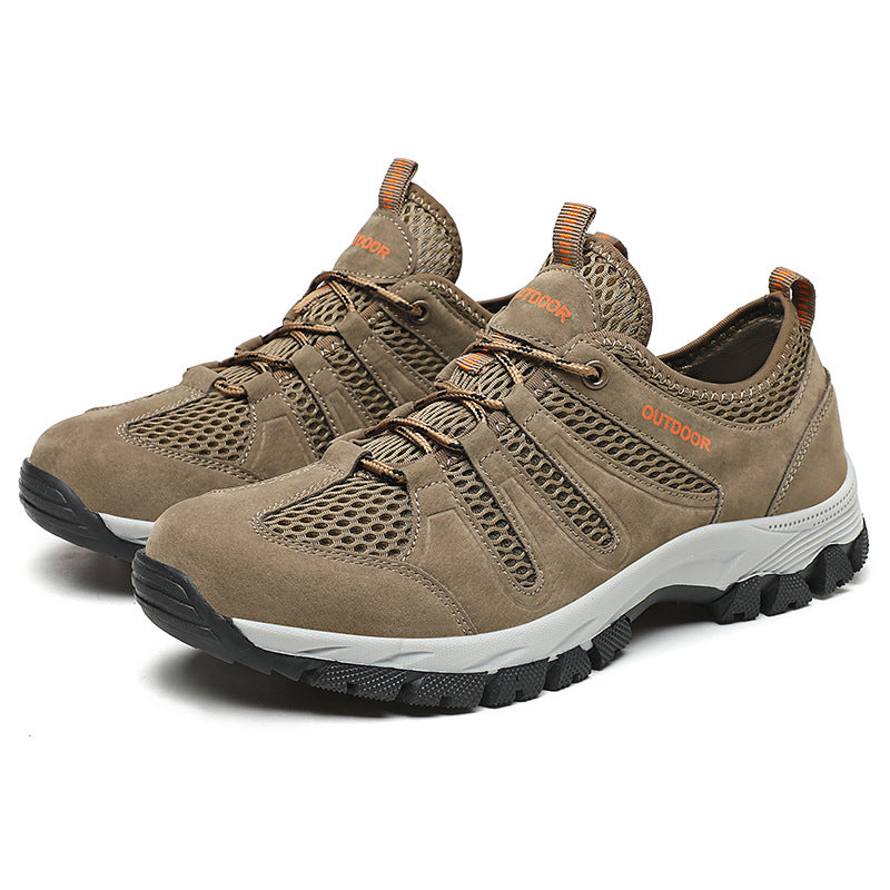 Men's Leather Arch Support Orthopedic Hiking Shoes