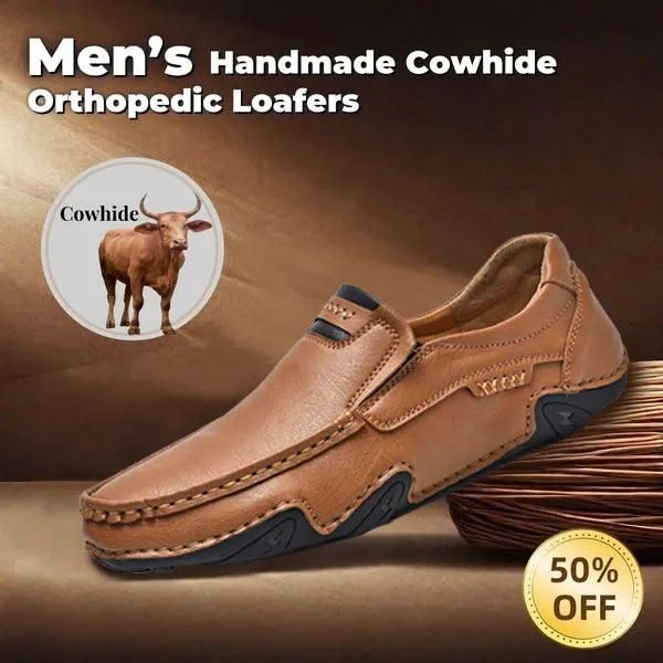 Men's Genuine Calfskin Leather Slip-On Loafers