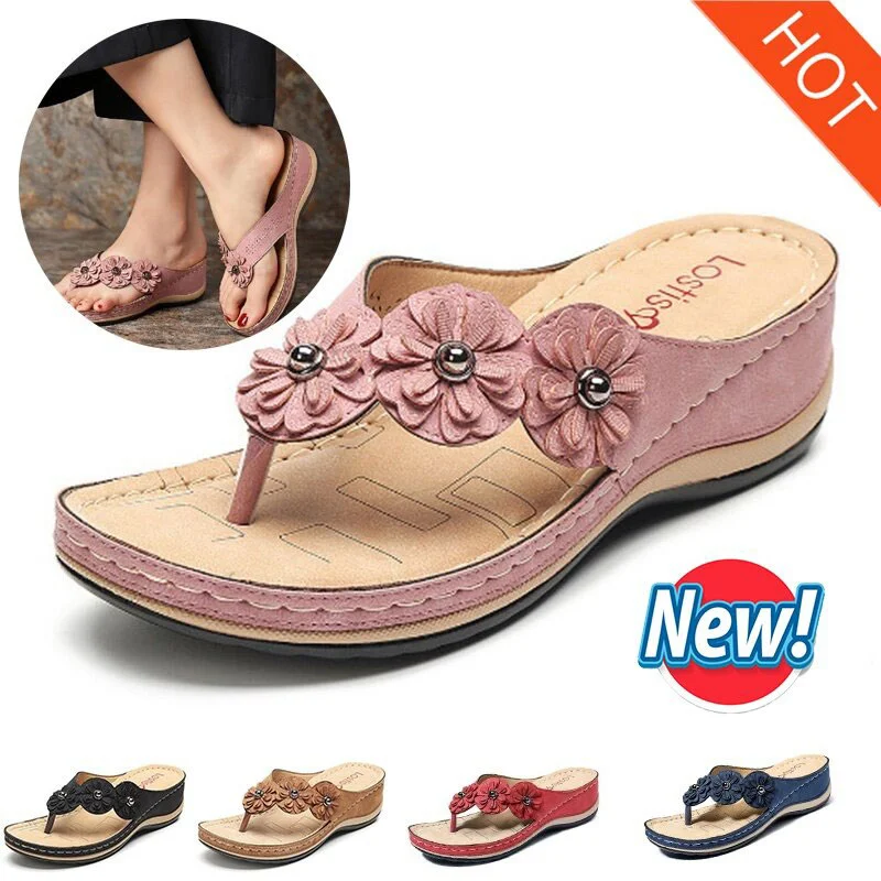 Comfy Lightweight Flower Clip Toe Sandals for Women
