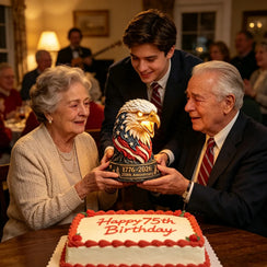 250th Anniversary Patriotic Eagle Figurine Table Lamp