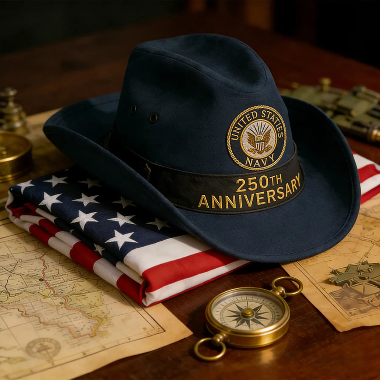 U.S. Military 250th Anniversary Patriotic Cowboy Hat