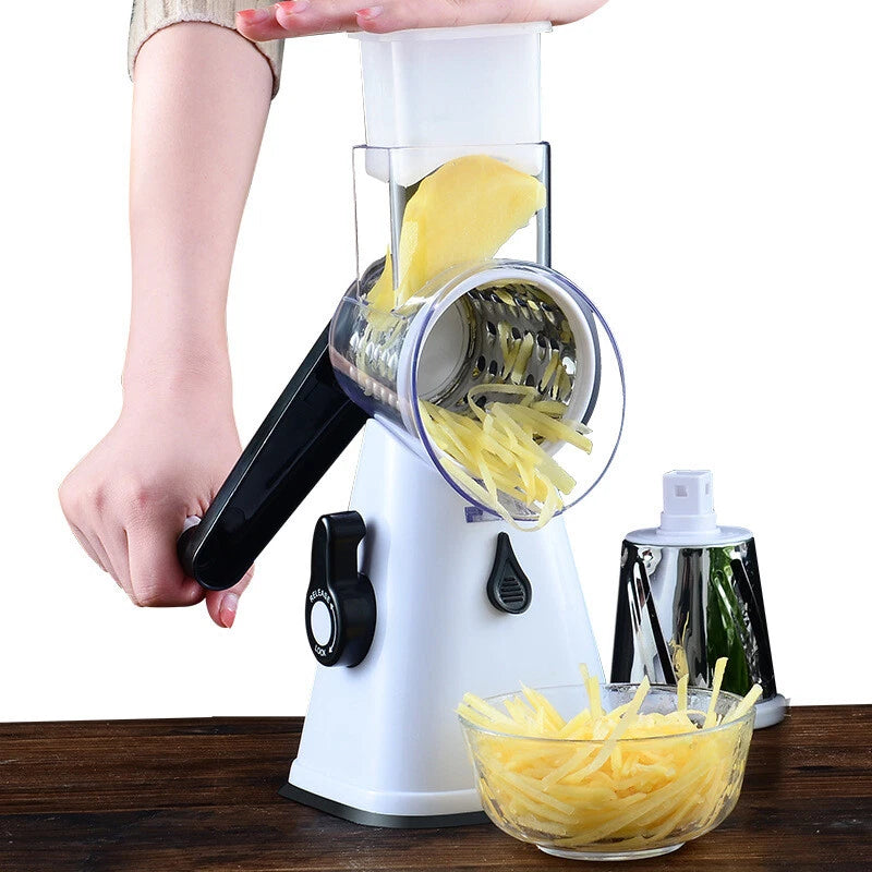 SliceMaster™ 3-in-1 Rotary Vegetable Slicer & Grater
