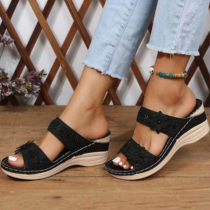 Comfortable Floral Orthopedic Platform Wedge Sandals