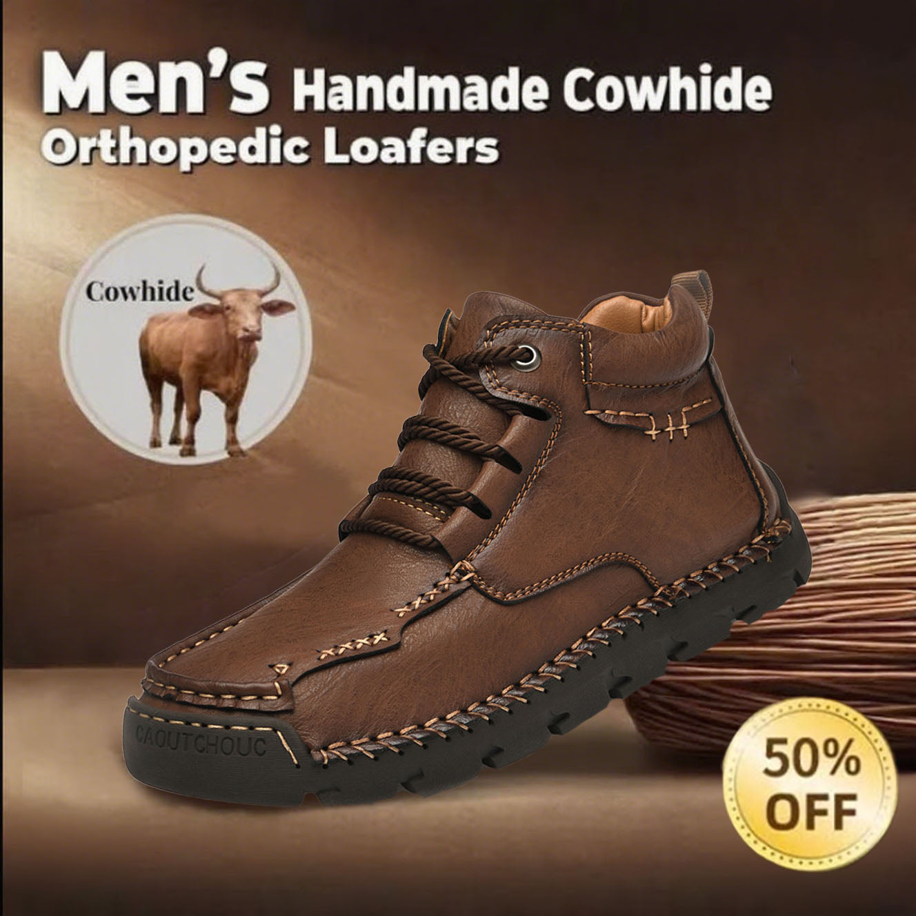 Genuine Leather Orthopedic Arch Support Shoes
