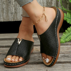 Women's Casual Open Toe Platform Wedge Buckle Sandals