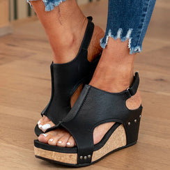 Comfortable Velcro Strap Orthopedic Wedge Sandals