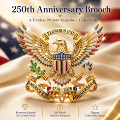 US 250th Anniversary Patriotic Brooch Pin Father's Day Gift
