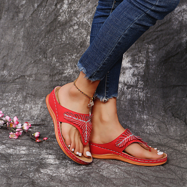 Women's Comfortable Slope Heel Flip Flop Sandals