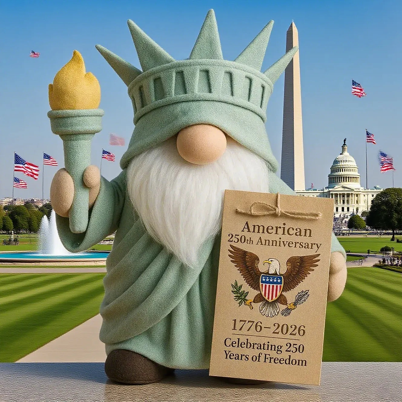 USA 250th Anniversary Gnome Plush Garden Decoration