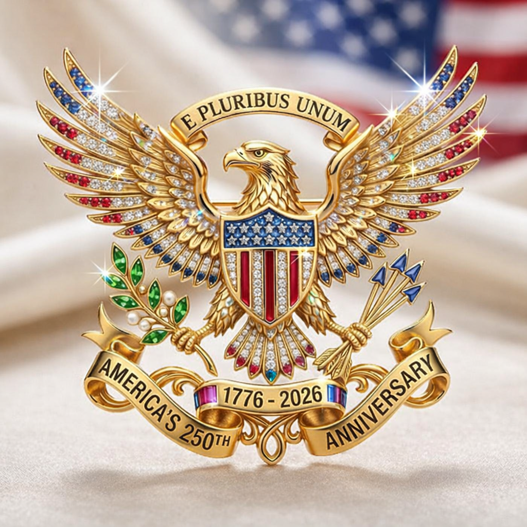 US 250th Anniversary Patriotic Brooch Pin Father's Day Gift