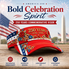 USA 250th Anniversary Embroidered Visor