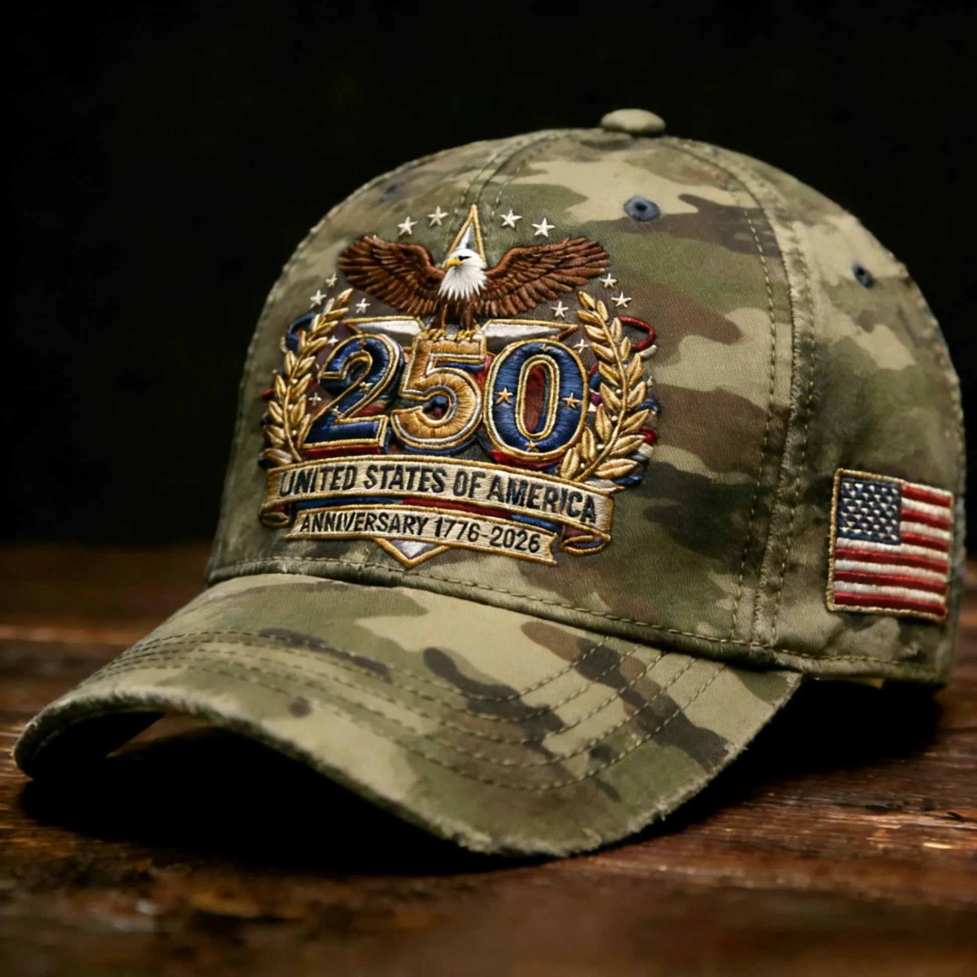 USA 250th Anniversary Premium Embroidered Patriotic Hat