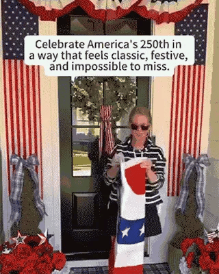 EZTrebdly 3x6 Ft LED Patriotic Bunting Banner for USA 250th