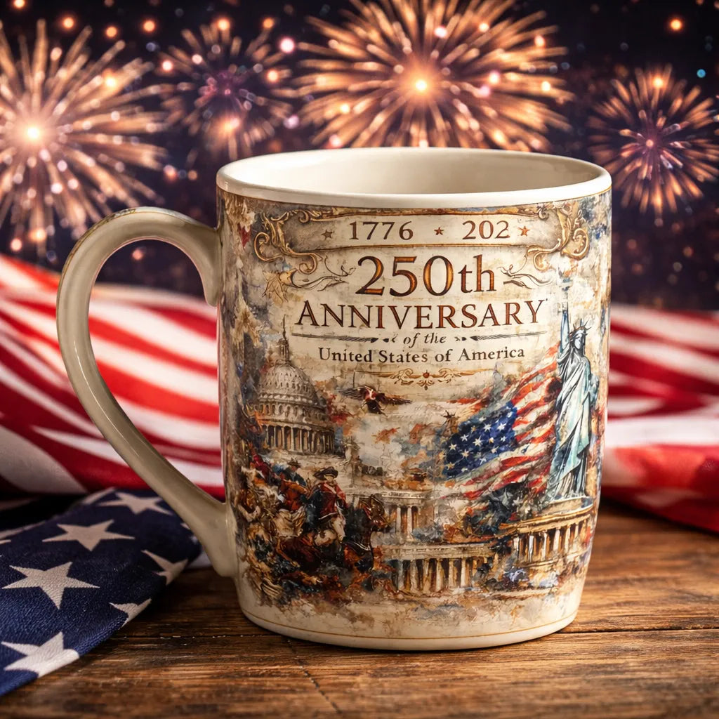 EZTrebdly 250 Years of Freedom U.S. 250th Anniversary Mug