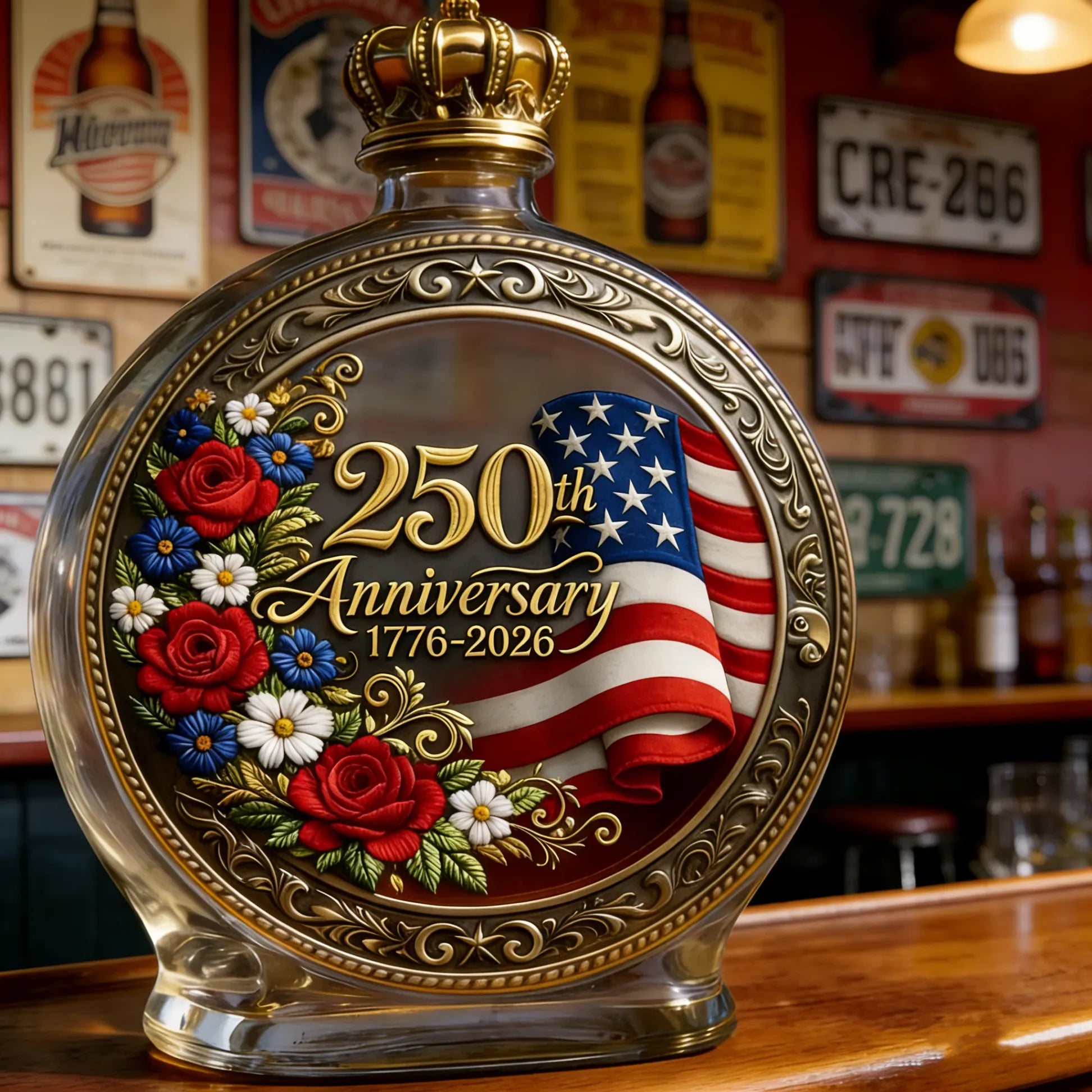 EZTrebdly 250th Anniversary Commemorative Whiskey Bottle