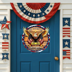 EZTrebdly 250th Anniversary Wooden Door Decor Sign