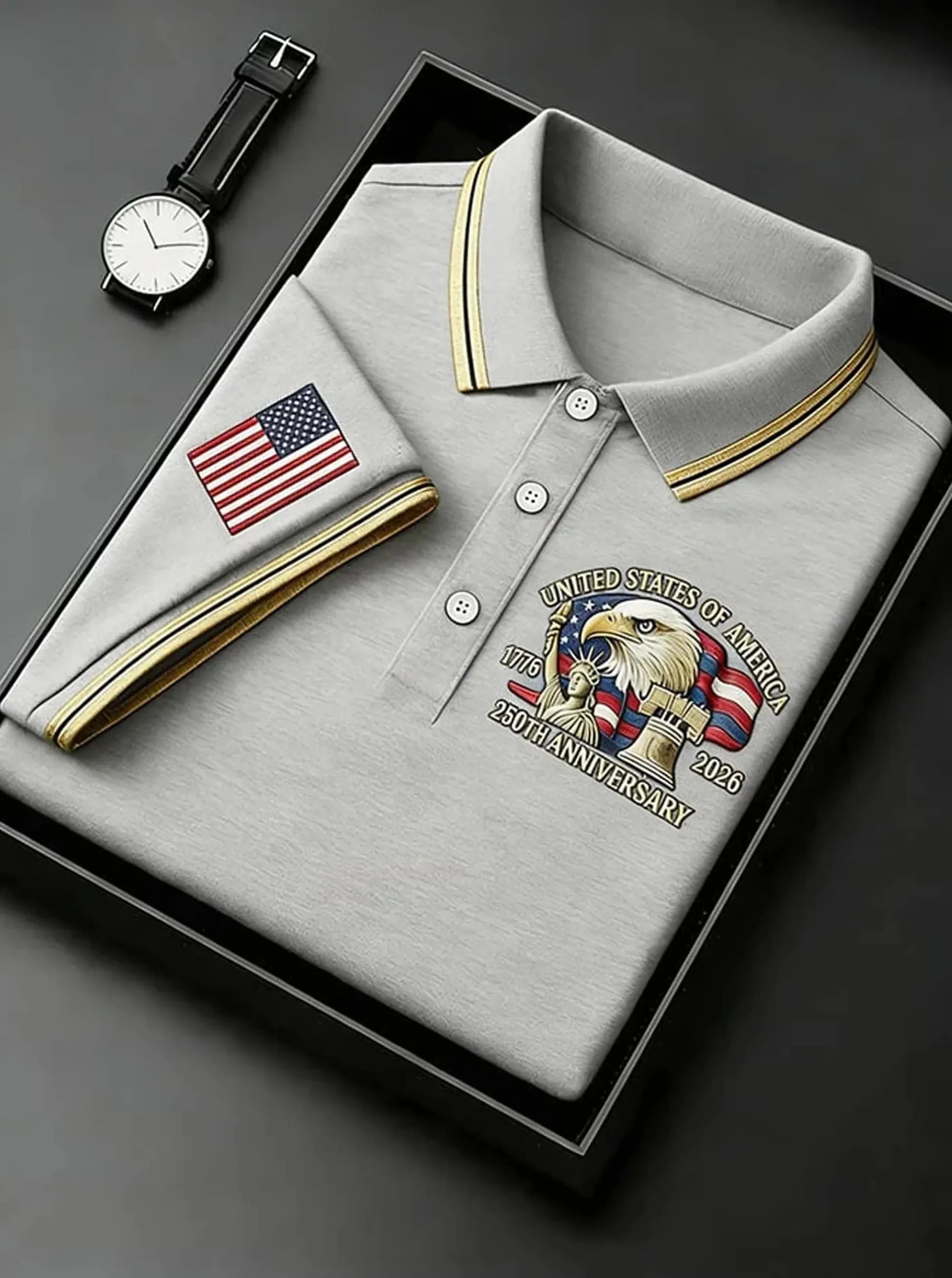 EZTrebdly American Eagle 250th Anniversary Commemorative Polo