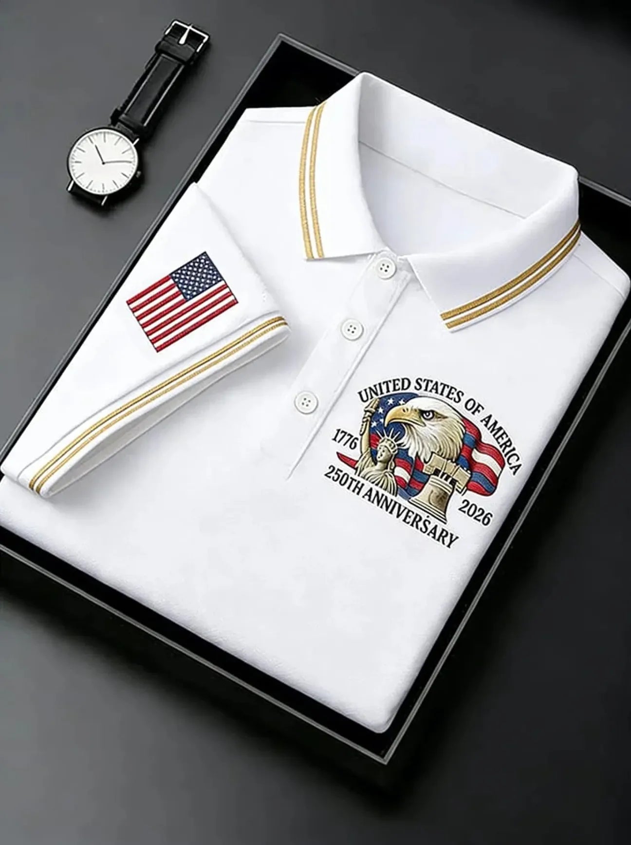 EZTrebdly American Eagle 250th Anniversary Commemorative Polo