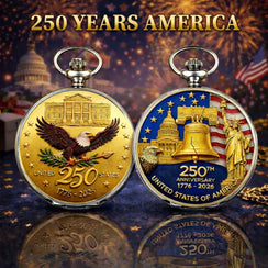 EZTrebdly USA 250th Anniversary Commemorative Pocket Watch