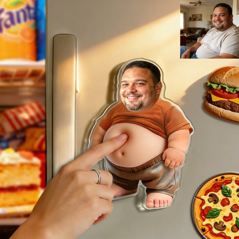 Custom Face Squishy Belly Anti-collision Fridge Magnet Personalized Photo Fridge Magnet with Soft Squeeze Belly Cute Funny Gift for Couple