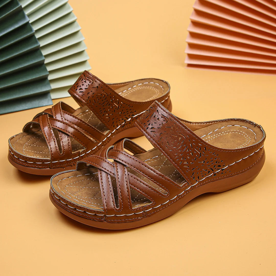 Women's Orthopedic Arch Support Leather Summer Sandals