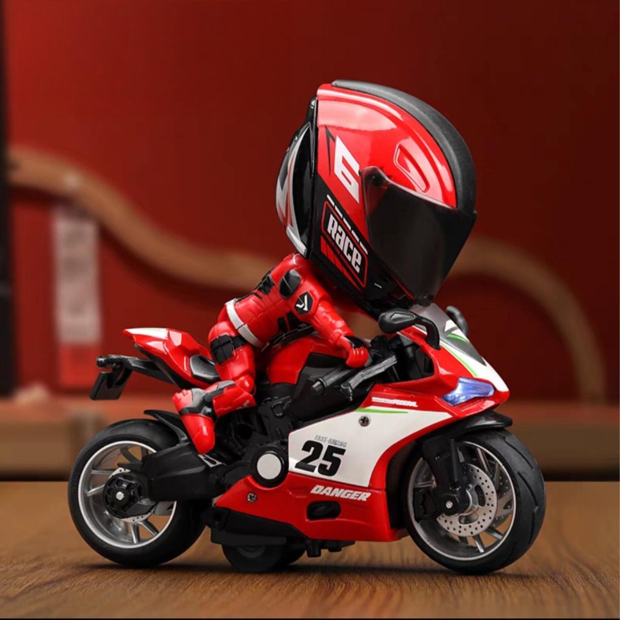 Transforming Motorcycle Action Figure Collectible Rider Toy With Movable Joints Standing Poseable Mini Motorbike Figurine Birthday Anniversary Gift For Him