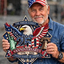 Patriotic Red White Blue U.S. 250th Anniversary Wreath