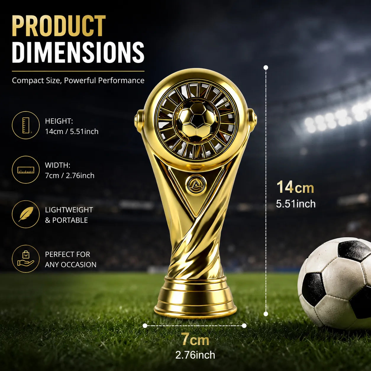 World Cup Handheld Fan Portable Mini Cool Desk Fan