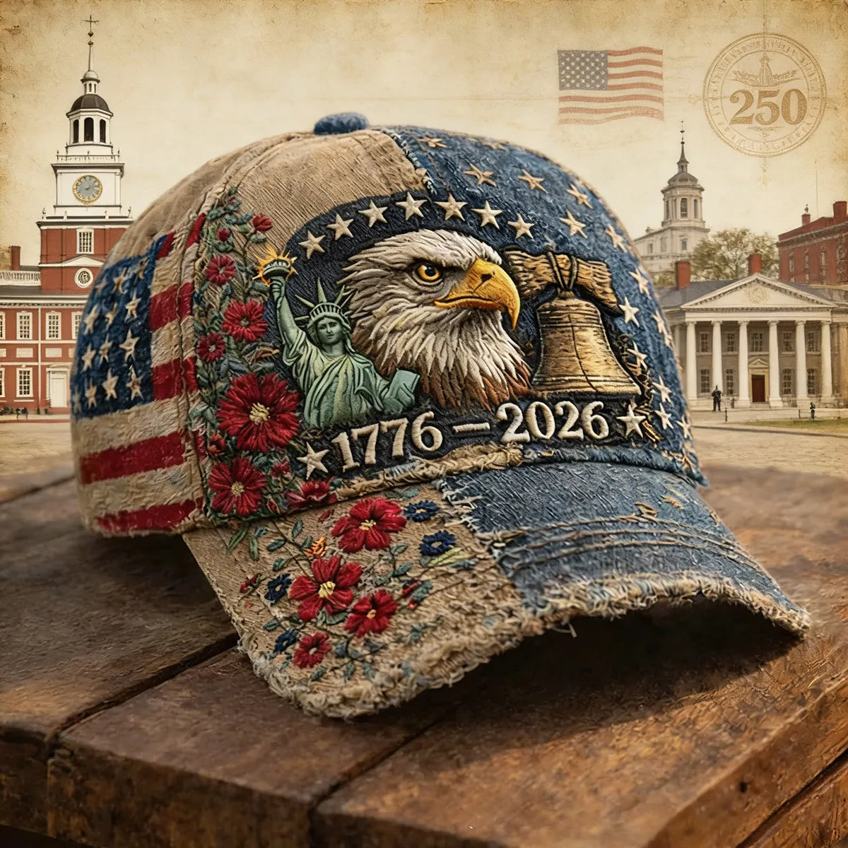 US 250th Anniversary Casual Hat Patriotic Baseball Cap