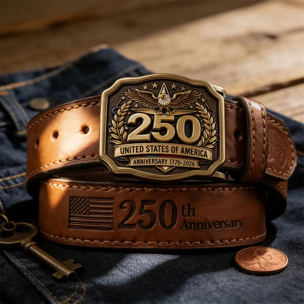EZTrebdly USA 250th Anniversary Commemorative Leather Belt Gift