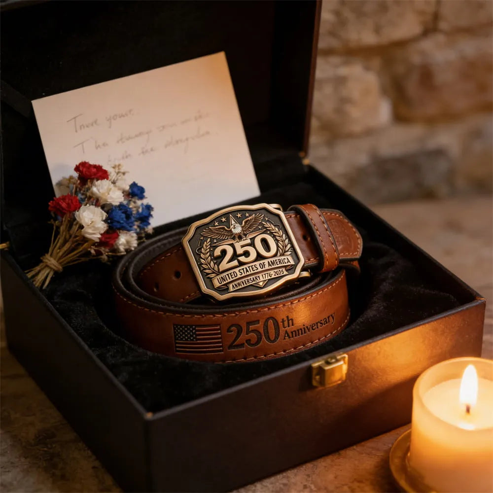 EZTrebdly USA 250th Anniversary Commemorative Leather Belt Gift