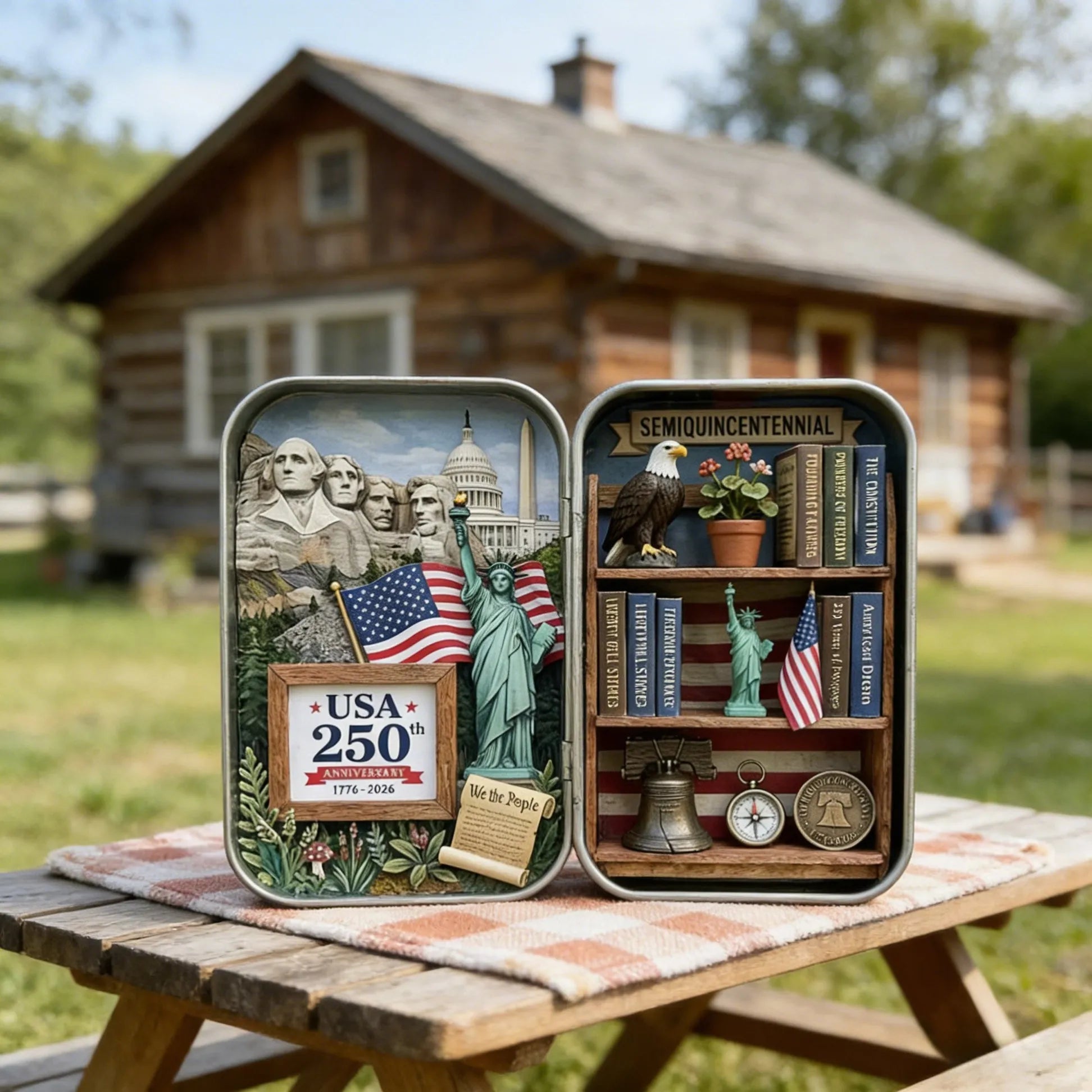 USA 250th Anniversary Pocket Diorama Tin Collectible