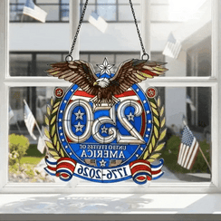 EZTrebdly 250 Years of Freedom Window Hanging Decor