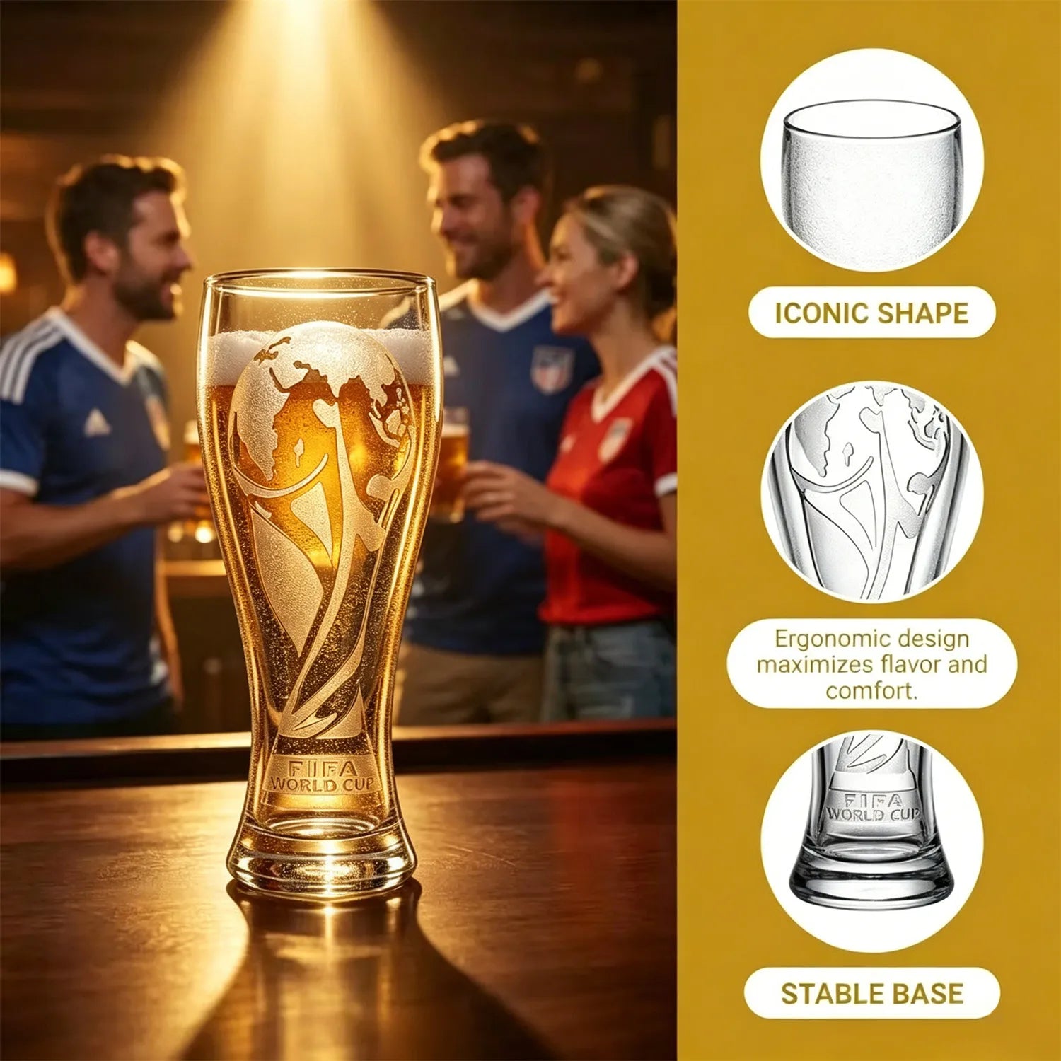 World Cup Trophy Beer Glass Premium Soccer Gift Tumbler