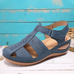 Women's Casual Round Toe Slip-On Wedge Sandals