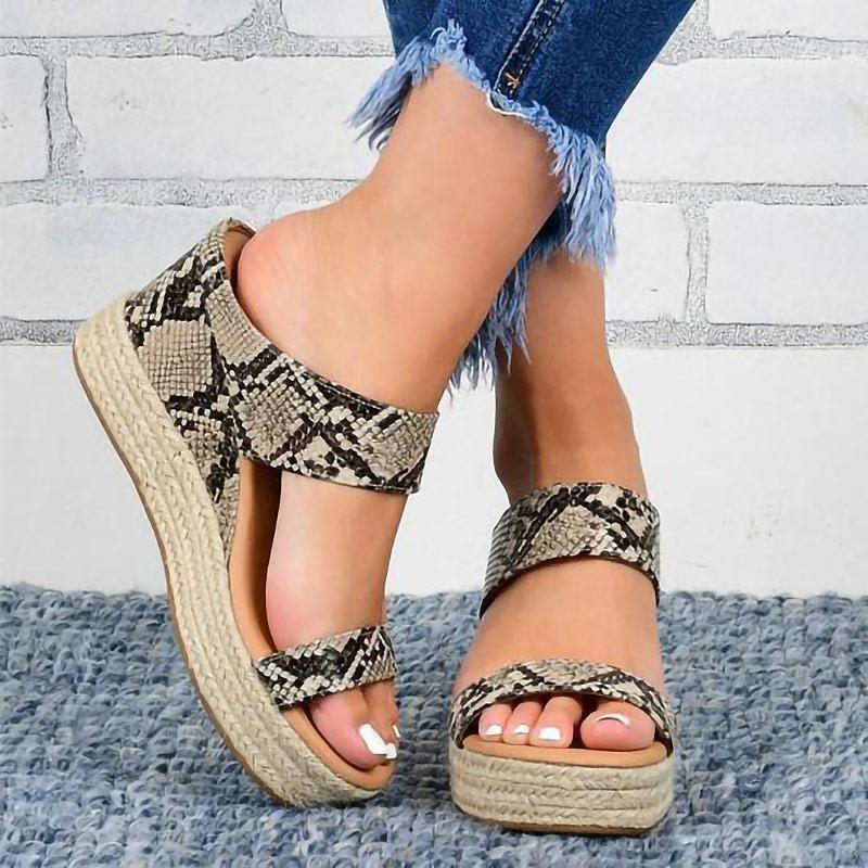Women's High Heel Platform Wedge Slide Sandals