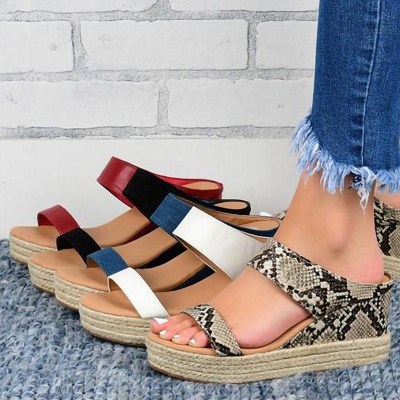 Women's High Heel Platform Wedge Slide Sandals